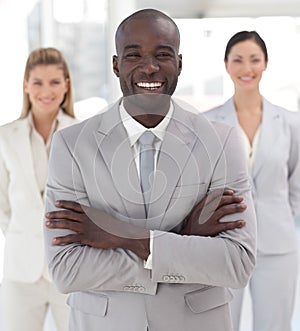 Business leader smiling at camera