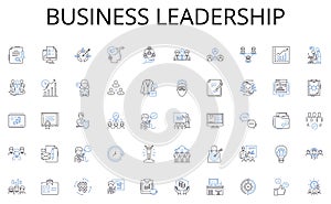 Business leadership line icons collection. Investments, Returns, Hedge, Portfolio, Arbitrage, Risk, Capital vector and