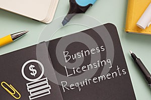 Business licensing requirements is shown on the photo using the text