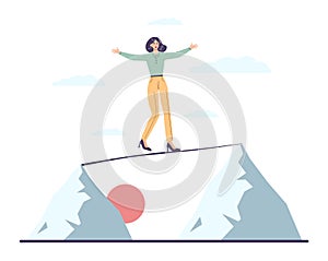 Business or life risk concept set. Challenge, danger or difficulty