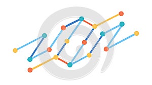 Business Line Graph Data: Modern Chart with Upward Trend Dots, vector design Generative AI
