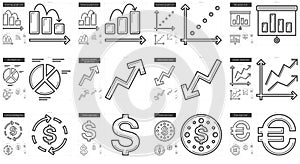 Business line icon set.
