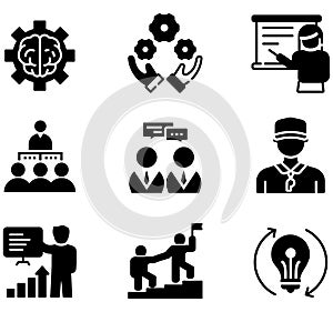 Business line icons set