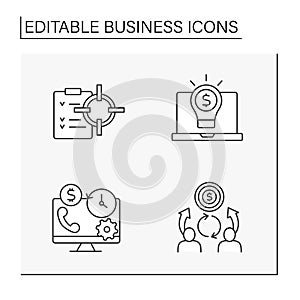 Business line icons set