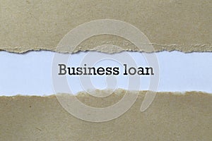 Business loan on paper