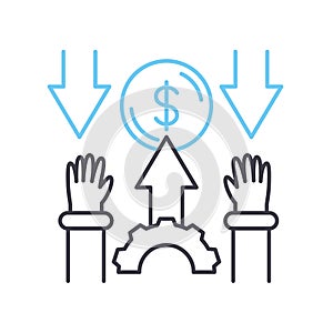 business loans line icon, outline symbol, vector illustration, concept sign