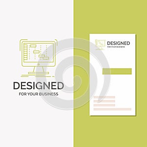 Business Logo for Ableton, application, daw, digital, sequencer. Vertical Green Business / Visiting Card template. Creative