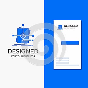 Business Logo for Algorithm, business, foretelling, pattern, plan. Vertical Blue Business / Visiting Card template