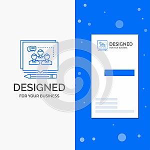 Business Logo for Analysis, argument, business, convince, debate. Vertical Blue Business / Visiting Card template
