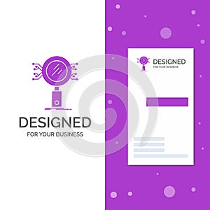 Business Logo for Analysis, Search, information, research, Security. Vertical Purple Business / Visiting Card template. Creative