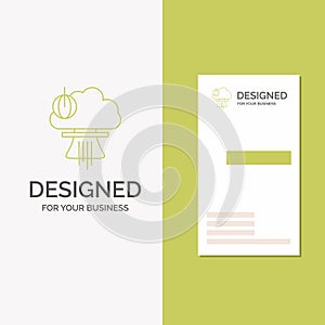 Business Logo for Bomb, explosion, nuclear, special, war. Vertical Green Business / Visiting Card template. Creative background