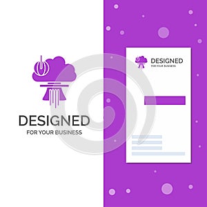 Business Logo for Bomb, explosion, nuclear, special, war. Vertical Purple Business / Visiting Card template. Creative background