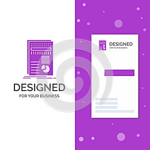 Business Logo for business, data, finance, report, statistics. Vertical Purple Business / Visiting Card template. Creative