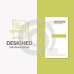 Business Logo for Code, coding, file, programming, script. Vertical Green Business / Visiting Card template. Creative background