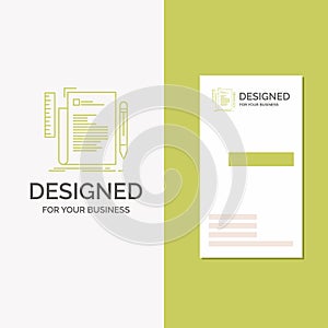 Business Logo for Code, coding, file, programming, script. Vertical Green Business / Visiting Card template. Creative background