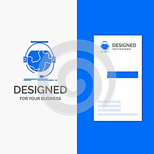 Business Logo for consultation, education, online, e learning, support. Vertical Blue Business / Visiting Card template