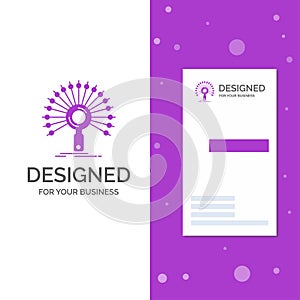 Business Logo for Data, information, informational, network, retrieval. Vertical Purple Business / Visiting Card template.
