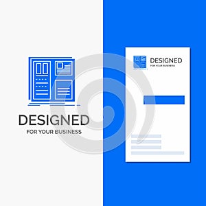 Business Logo for Design, grid, interface, layout, ui. Vertical Blue Business / Visiting Card template