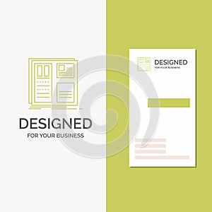 Business Logo for Design, grid, interface, layout, ui. Vertical Green Business / Visiting Card template. Creative background