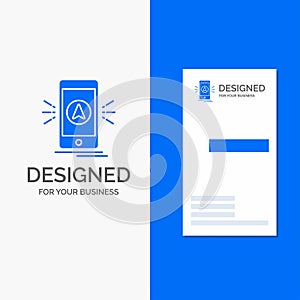 Business Logo for navigation, app, camping, gps, location. Vertical Blue Business / Visiting Card template