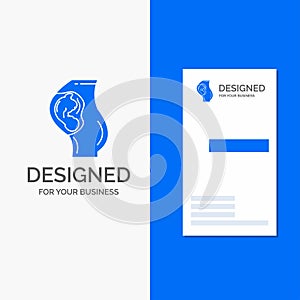 Business Logo for pregnancy, pregnant, baby, obstetrics, Mother. Vertical Blue Business / Visiting Card template