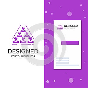 Business Logo for team, build, structure, business, meeting. Vertical Purple Business / Visiting Card template. Creative