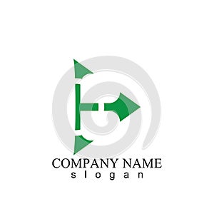 Business logo template design with arrow icons, business logo stock vector