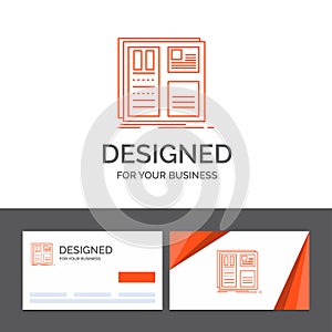 Business logo template for Design, grid, interface, layout, ui. Orange Visiting Cards with Brand logo template