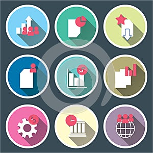 Business longshadows theme set