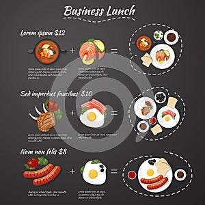 Business lunch menu