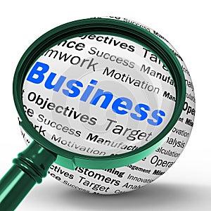 Business Magnifier Definition Means Corporative Transactions And