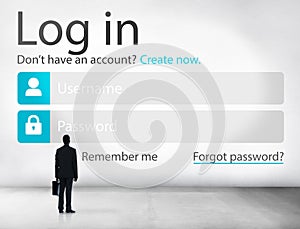 Business Man Account LogIn Security Protection Concept