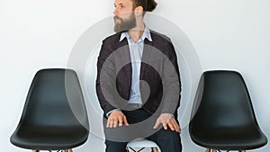 Business man apprehension anxiety appointment