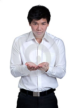 Business man Attractive smart hold isolated