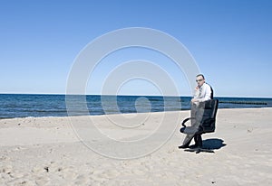 Business Man on Beach
