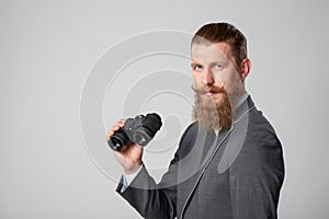 Business man with binoculars