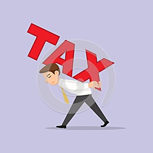 Business Man Carrying Tax Name vector image