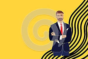 Business man cartoon character creation set. Young handsome smiling businessman in office style clothes. Build your