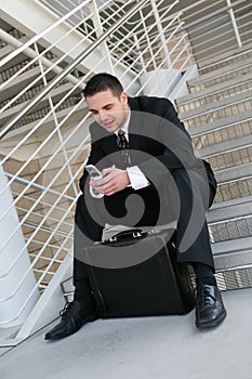 Business Man with Cell Phone