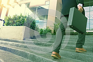 business man chairman stand in front of office