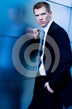Business man with clenched fist