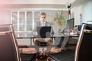 Business man at computer desk