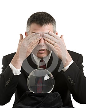 Business Man With Crystal Ball