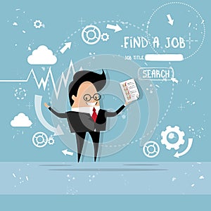 Business Man Curriculum Vitae Recruitment Candidate Job Position, CV Profile Check List