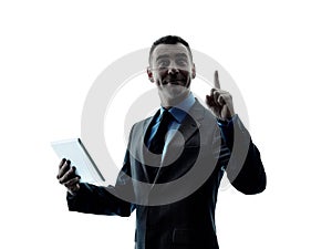 Business man digital tablet isolated