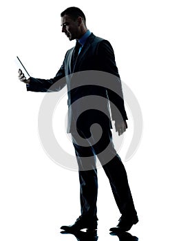 Business man digital tablet isolated