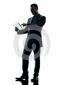 Business man digital tablet isolated