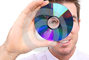 Business Man with DVD Disc