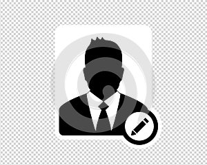 Business Man, Edit User Icon, Avatar Icon - Vector Illustration Isolated On Transparent Background