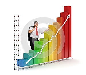 Business man - Financial graph